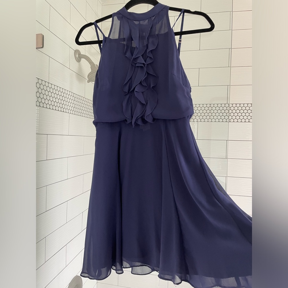 BCBG Generation Sheet Navy Blue cocktail dress. XS.